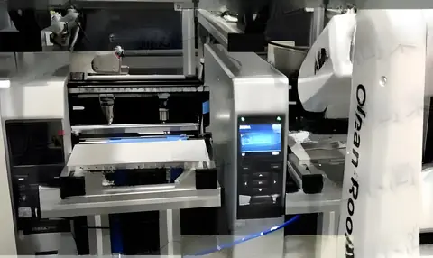 標籤印表機與機械手臂進行標籤辨識與貼標